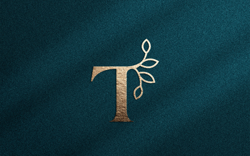 Rose Gold Nature Leaf Crown Beauty Logo T Logo Template