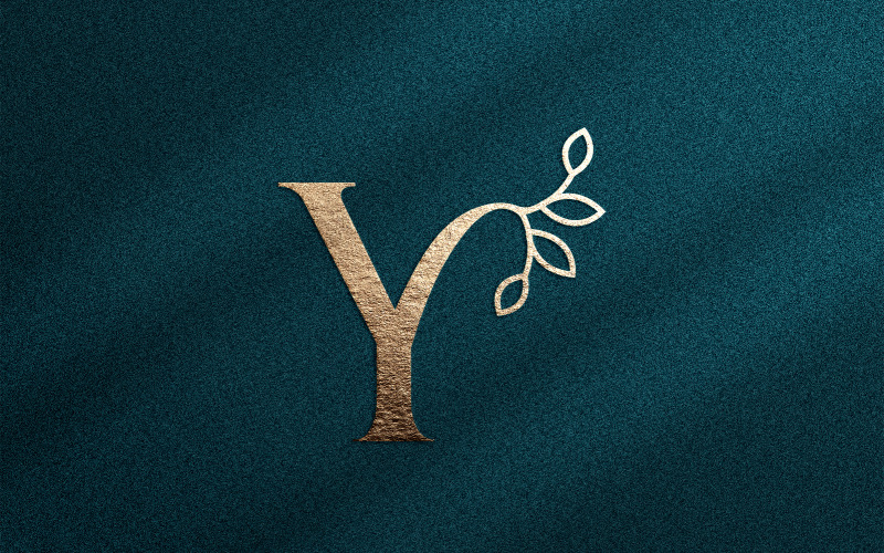 Rose Gold Nature Leaf Crown Beauty Logo Y Logo Template
