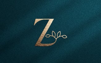 Rose Gold Nature Leaf Crown Beauty Logo Z
