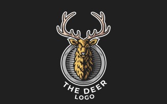 Deer Emblem Circle Graphic Logo Design