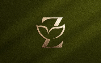 Floral Beauty Logo Leaf Natural Letter Z