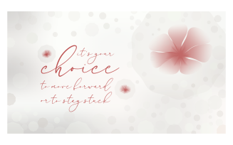 Grey and Red Background Image with Flowers and Inspirational Message of Choice