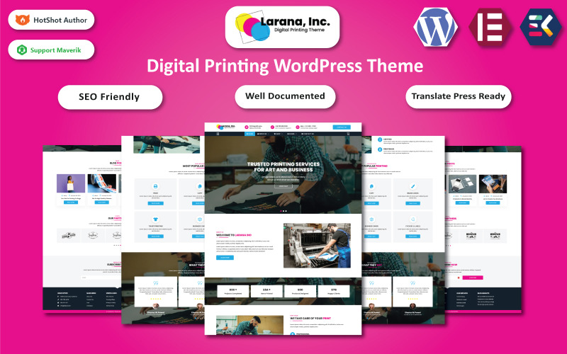 Larana Inc - Digital Printing WordPress Elementor Template WordPress Theme