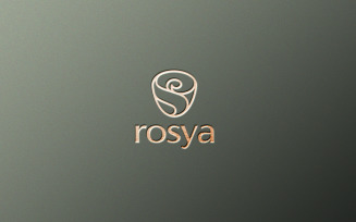 minimal rose flower logo design