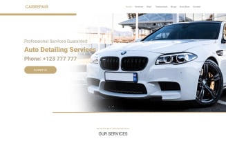 Car Repair and Auto Detailing Free Landing Page Template