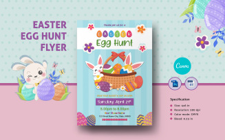 Easter Party Flyer Printable Template. Easter Invitation