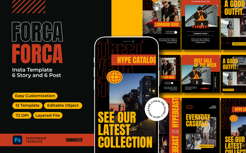 Forca Hypebeast Instagram Template Social Media