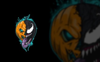 Halloween Pumpkin Graphic Logo Design