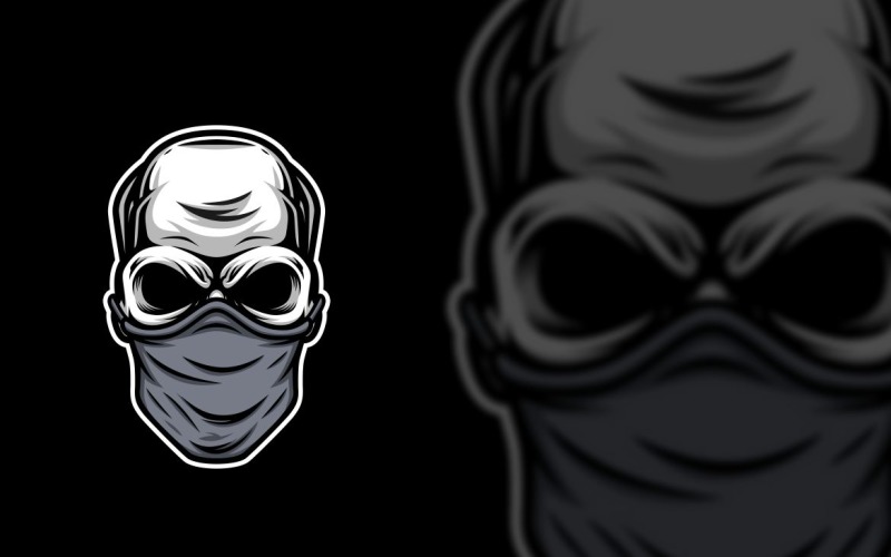 The Skull Mask Graphic Logo Design Logo Template