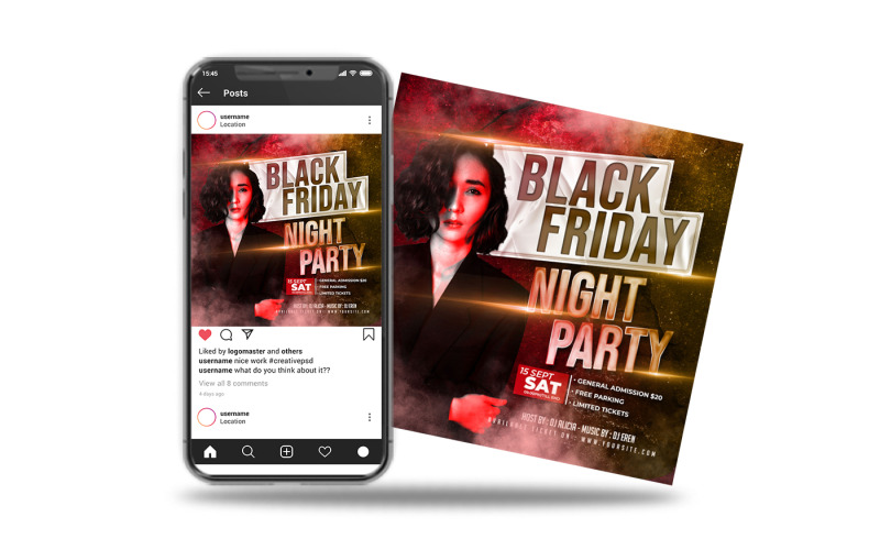 black friday night club party event Social Media