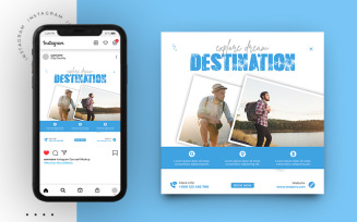 Travel Promotion Instagram Post And Social Media Banner Template