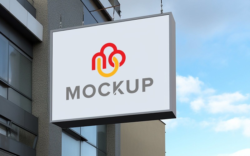 Hanging sign mockup outdoor square Product Mockup