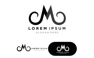 M Letter Logo Template vector illustration version 4