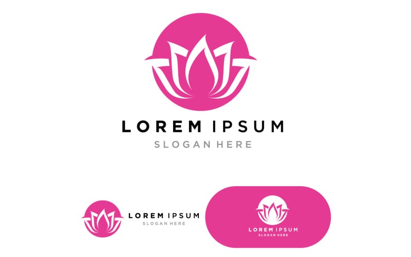 Lotus Yoga logo design stock. human meditation in lotus flower vector 2 Logo Template