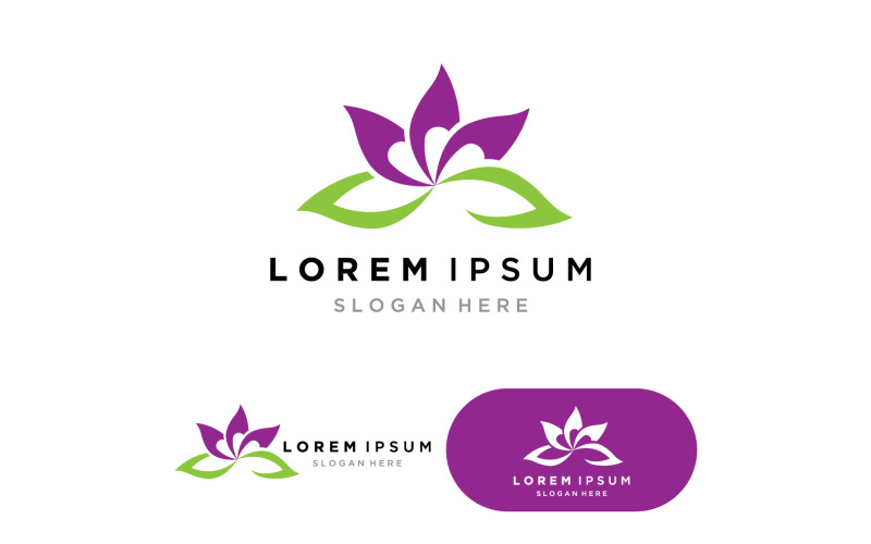 Lotus flowers design for spa, yoga class, hotel v1 Logo Template