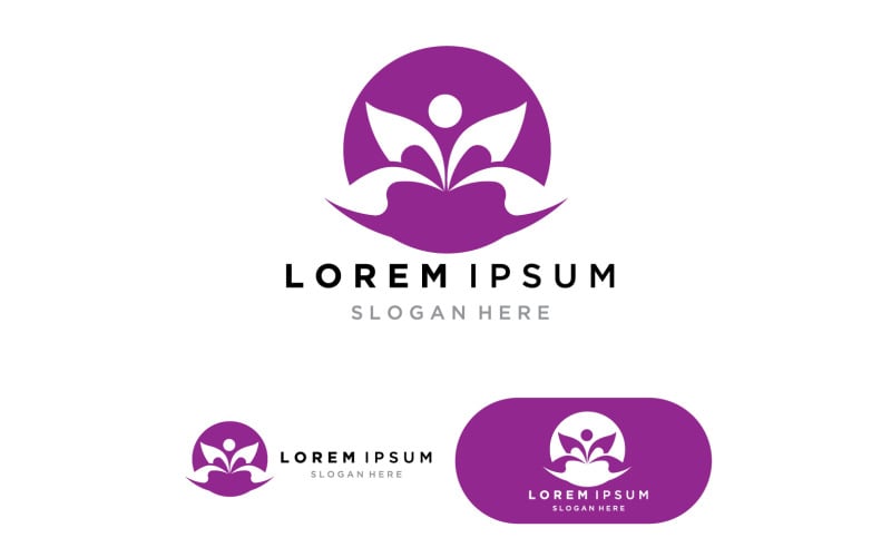 Lotus flowers design for spa, yoga class, hotel v3 Logo Template