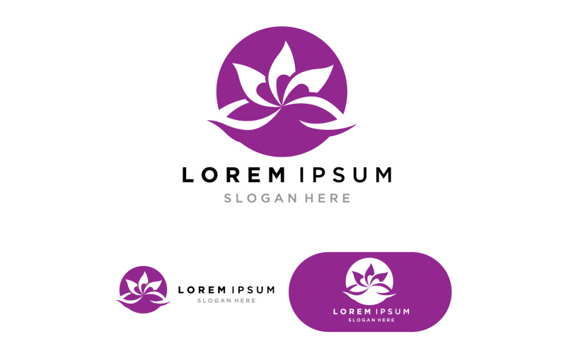 Lotus flowers design for spa, yoga class, hotel v4 Logo Template