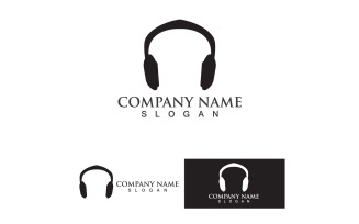 Music logo headset icon vector design illustration