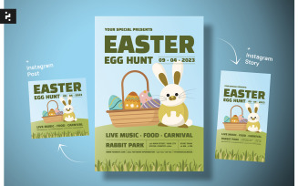 Easter Egg Hunt Flyer Poster Template