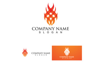 Fire Flame Logo icon template vector version9