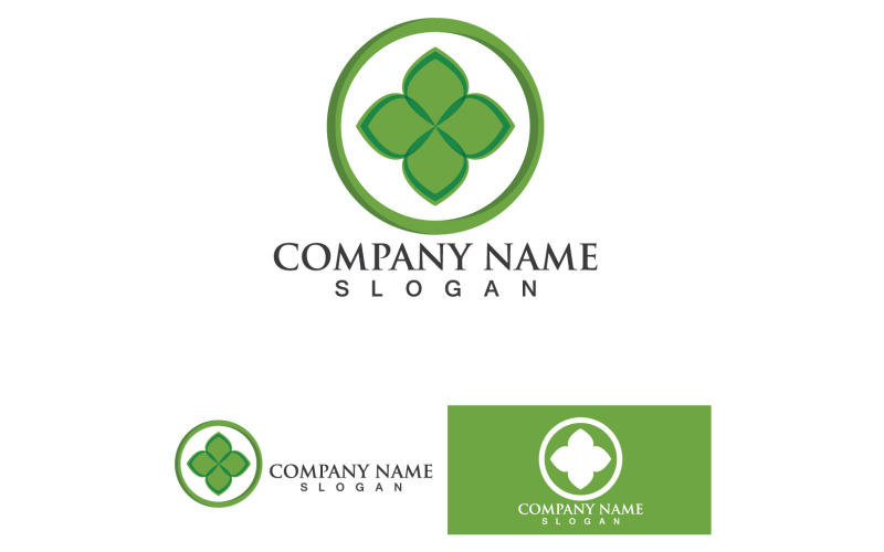 Green color graphic. Nature v1 Logo Template