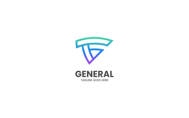 Letter G Line Art Gradient Logo Style Logo Template
