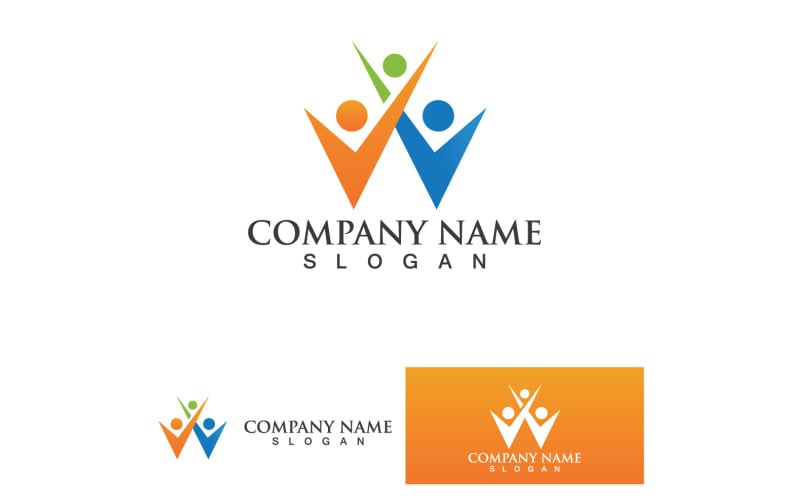 People health success logo and symbol vector v3 Logo Template
