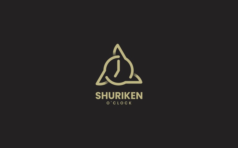 Shuriken Line Art Logo style Logo Template
