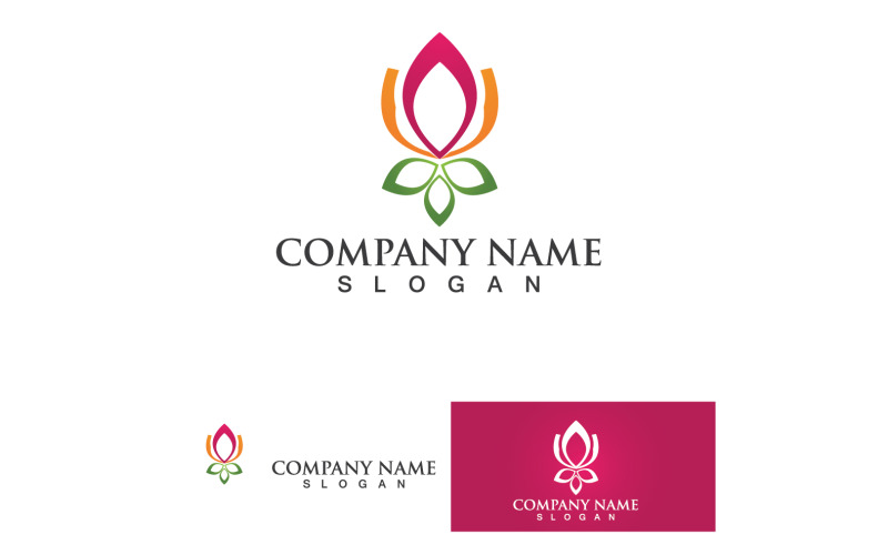 Yoga logo design human meditation in lotus flower vector v1 Logo Template