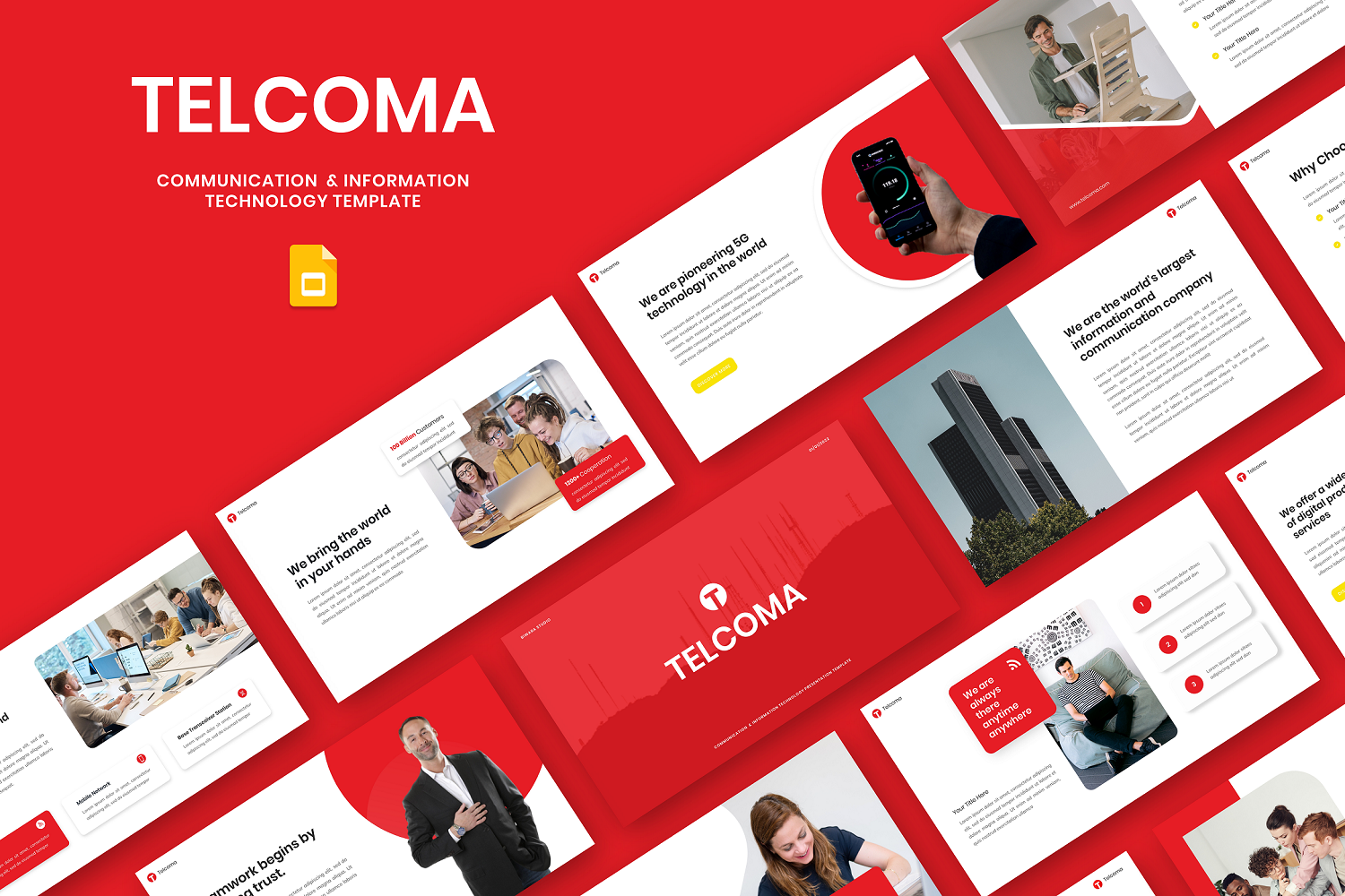 Telcoma - Communication & information Technology Google Slide Template