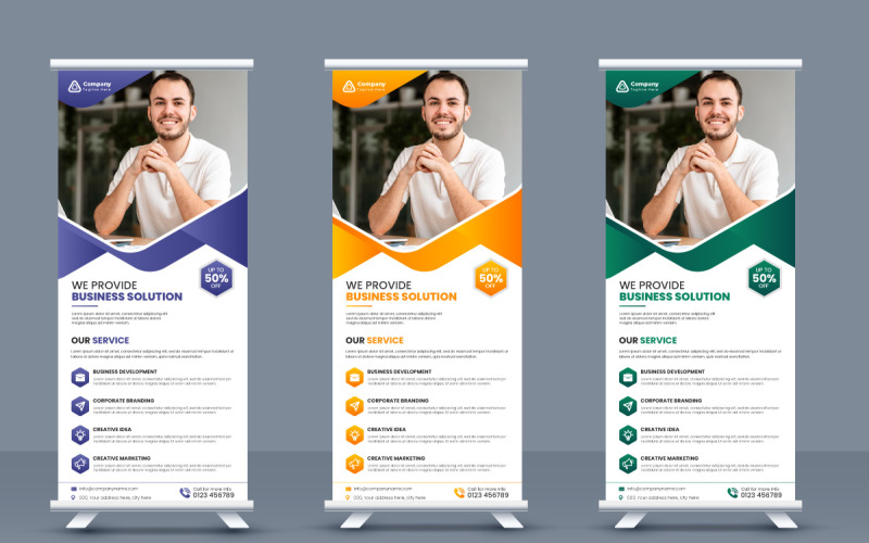 Business rollup set, standee xbanner template Corporate Identity