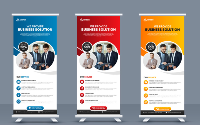 Corporate business roll up banner template design Corporate Identity