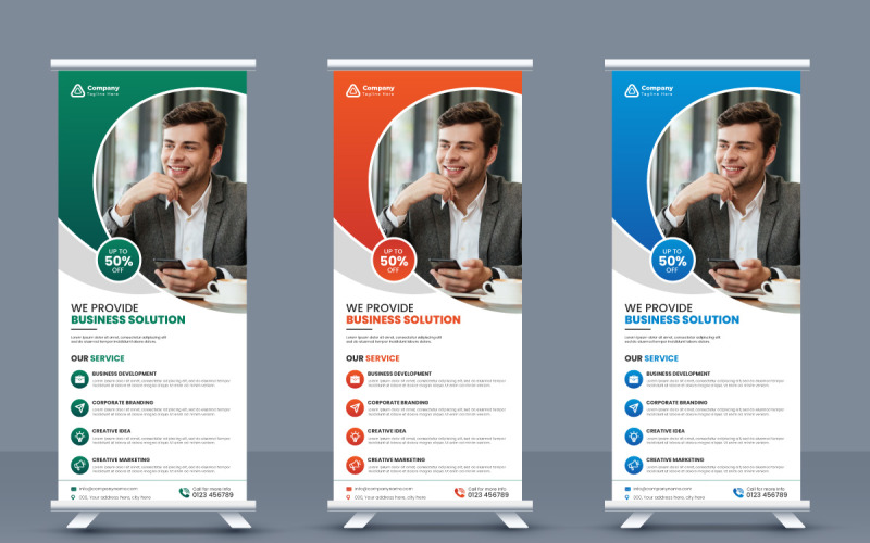 Creative business agency roll up banner design or pull up banner template Corporate Identity
