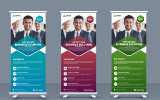 Creative business agency stands roll up banner design