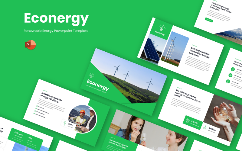 Econergy - Rennewable Energy Powerpoint Template PowerPoint Template