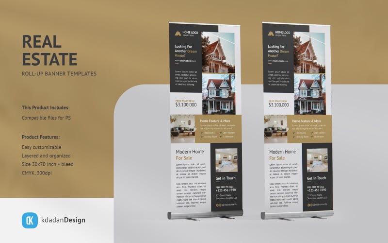 Real Estate Roll Up Banner Vol 18 Corporate Identity
