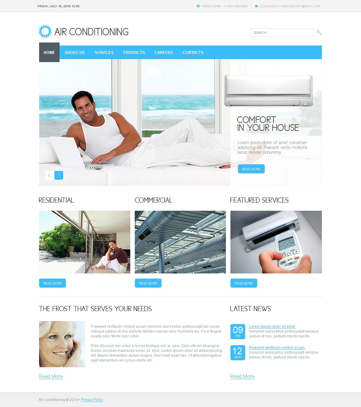 Air Conditioner Service Website Templates Free Download