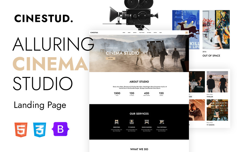 Cinestud Cinema Studio HTML landing page template Landing Page Template