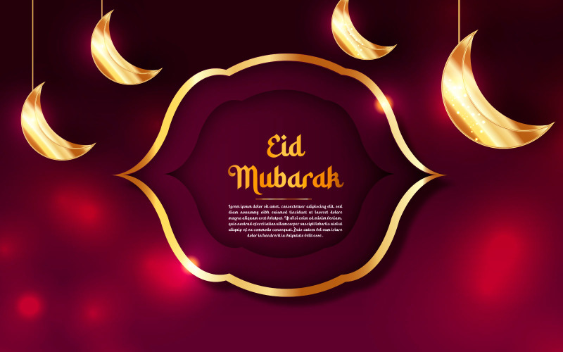 Eid mubarak colorful luxury islamic background with decorative ornament fram Illustration