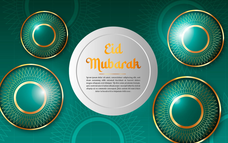 Eid mubarak greyscale creative vector design idea Illustration