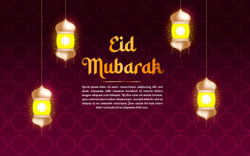 Eid mubarak greyscale creative vector design Illustration