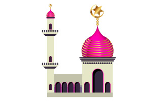 Mosque design on white background idea