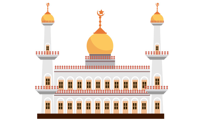 vector mosque design on background use for eid Illustration