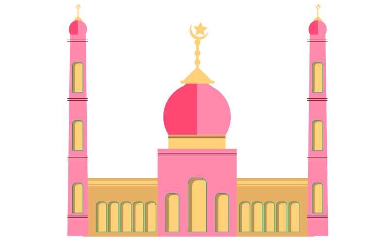 vector mosque design on empty background use for eid Illustration