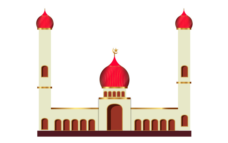 vector mosque design on white background use for eid idea Illustration