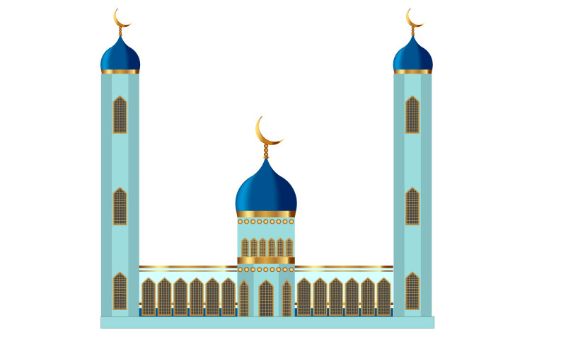 vector mosque design on white background use for eid Illustration