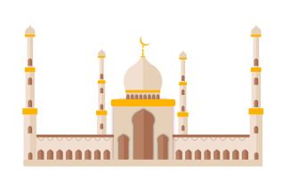 Eid mubarak background with mosque design concept