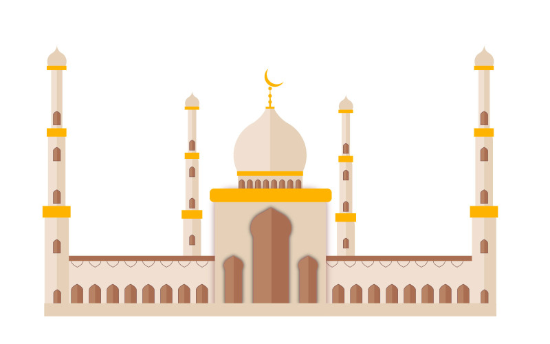 Eid mubarak background with mosque design concept Illustration
