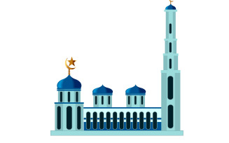 Eid mubarak background with mosque design vector concept