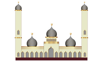 Eid mubarak background with mosque design vector style